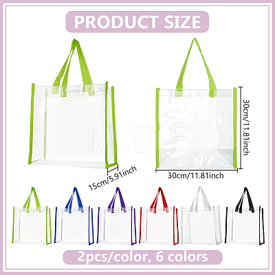 12Pcs 6 Colors Rectangle Transparent PVC Plastic Bags ABAG-FG0001-14-1