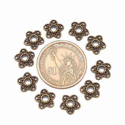 Tibetan Style Alloy Bead Caps LS-K0P34071-1