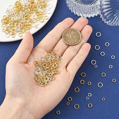 400Pcs 4 Styles Open Jump Rings Brass Jump Rings KK-FS0002-08G-1