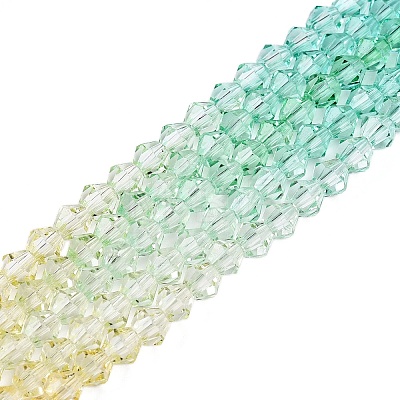 Gradient Color Baking Painted Glass Bead Strands DGLA-A039-T6mm-A013-1