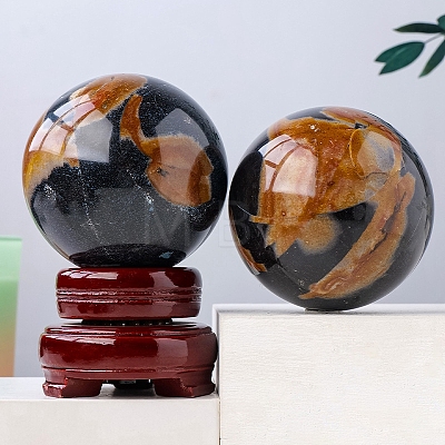 Natural Tourmaline Healing Ball Figurines PW-WG80534-01-1