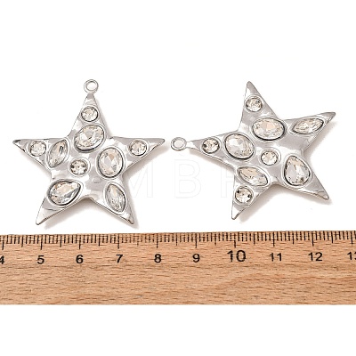 304 Stainless Steel Rhinestone Pendants RB-CBA6799-01P-1