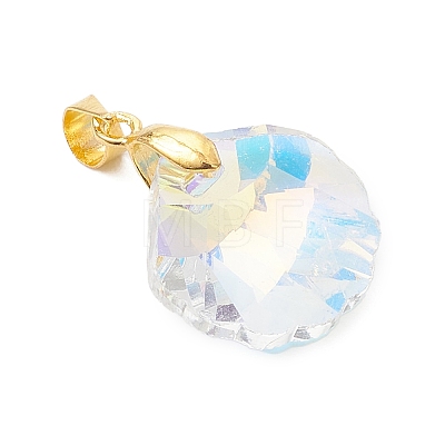 Brass Glass Pendants PALLOY-JF05023-1