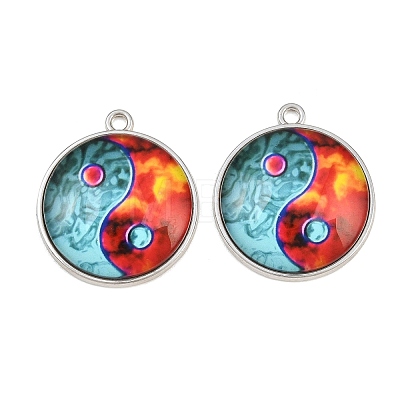 Printed Alloy Glass Pendants GL-CBA2376-01P-C-1