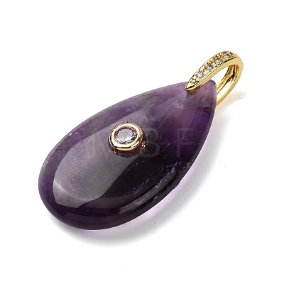 Natural Amethyst Pendants G-B188-01G-07-1