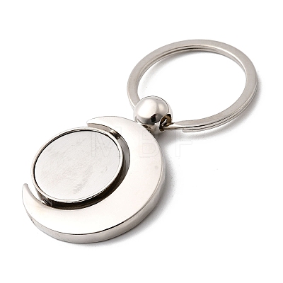 Rotatable Alloy Blank Pendant Keychain Cabochon Settings KEYC-Z009-01P-1