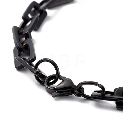 Vacuum Plating Rectangle 201 Stainless Steel Chain Bracelets BJEW-N240-06EB-1