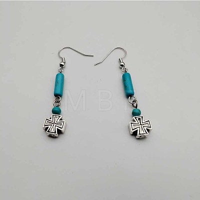 Bohemian Tassel Synthetic Turquoise & Alloy Dangle Earrings for Women RC4749-6-1