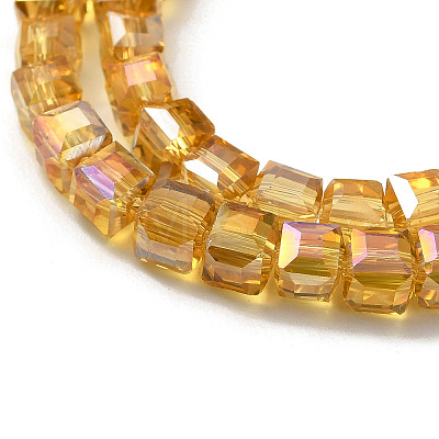 Electroplate Glass Beads Strands EGLA-D018-8x8mm-77-1