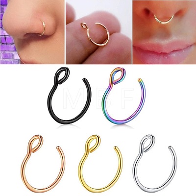 316 Surgical Stainless Steel Clip on Nose Rings WGA7223-06-1