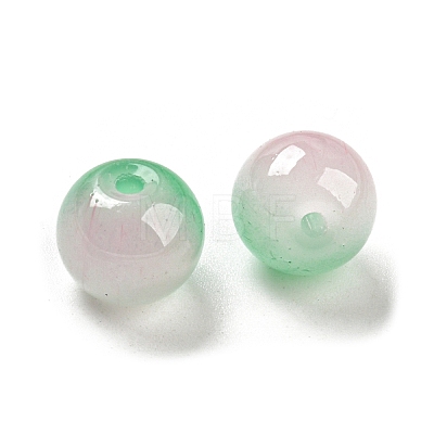 Two Tone Spray Painting Glass Beads GLAA-L046-03-1