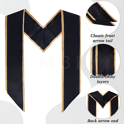 2Pcs Satin Graduation Sash Honor Stole Scarf for Men Women AJEW-MA0001-38C-1