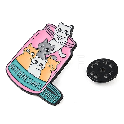 Cat Can Zinc Alloy Enamel Pin Brooch JEWB-C034-05A-EB-1