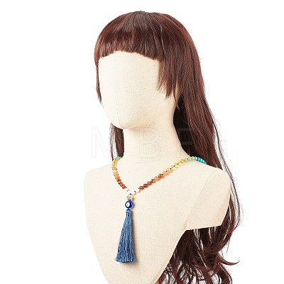 Gemstone Mala Beads Necklace X-NJEW-JN03814-1