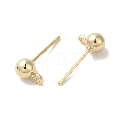 Brass Studs Earrings Finding KK-K383-03B-G-1