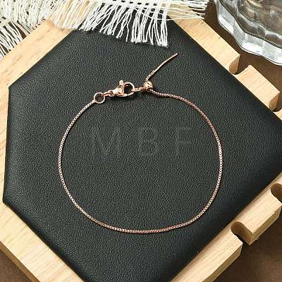 Rack Plating Brass Box Chain Adjustable Slider Bracelets Making for Women BJEW-G735-10RG-1