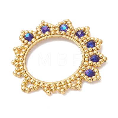 Glass Seed Beaded Flower Pendants PALLOY-MZ01237-04-1