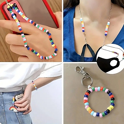 200Pcs 10 Colors Opaque Plastic Beads KY-YW0001-86-1