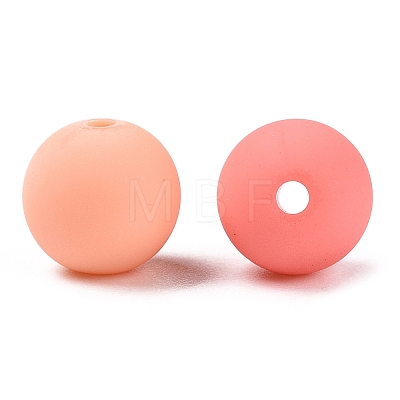 Rubberized Style Imitated Silicone Acrylic Beads MACR-T048-01C-17-1