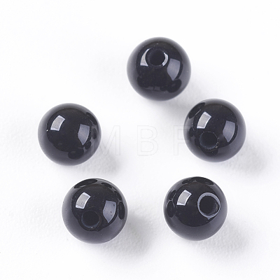 Natural Black Onyx Beads G-K275-13-4mm-1