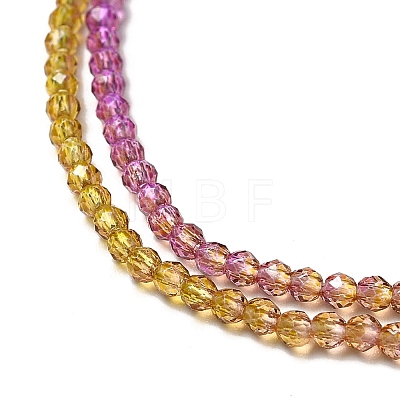 Transparent Gradient Color Glass Beads Strands GLAA-H021-01A-03-1