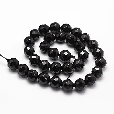 Natural Black Onyx Beads Strands G-G736-14B-6mm-1
