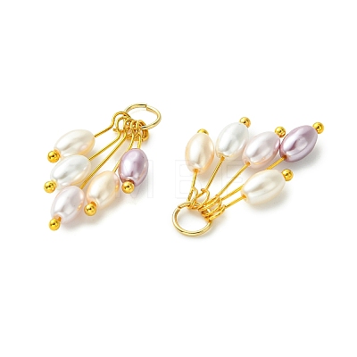 Electroplated Shell Pearl Pendants PALLOY-JF05645-1