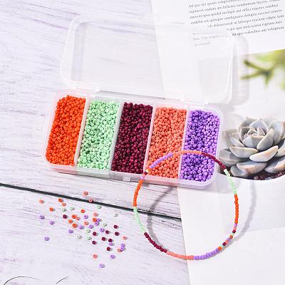 90G 5 Colors 12/0 Baking Paint Glass Seed Beads SEED-YW0001-14B-1