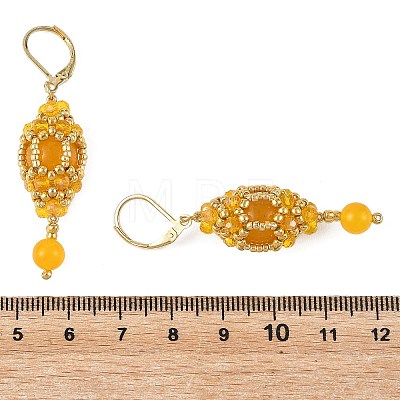 Natural Malaysia Jade Leveback Earrings for Women EJEW-MZ00785-02-1