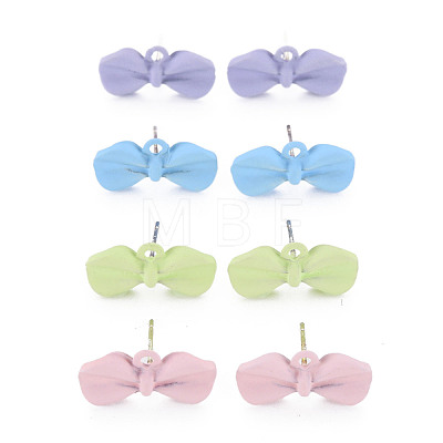 Spray Painted Alloy Stud Earring Findings PALLOY-S139-011-RS-1