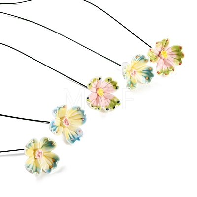 Hand-Painted Ceramic Flower Stems with Iron Stem PR-CBAD4A8-01-1