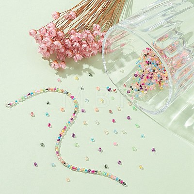 182G 14 Colors Transparent Glass Seed Beads SEED-YW0002-44-1