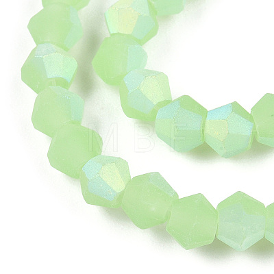 Imitation Jade Bicone Frosted Glass Bead Strands EGLA-A039-J4mm-MB01-1