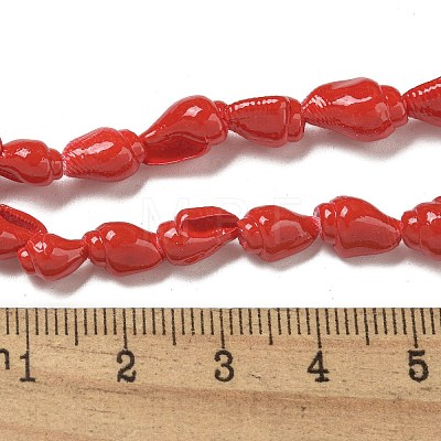 Spray Painted Natural Spiral Shell Beads Strands BSHE-G039-08E-1