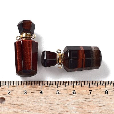 Natural Tiger Eye Perfume Bottle Pendants G-A026-16B-01-1