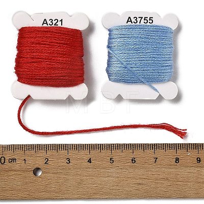 72 Cards 72 Colors 6-Ply Polyester Embroidery Floss OCOR-K006-C01-1