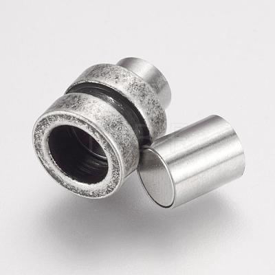 304 Stainless Steel Magnetic Clasps with Glue-in Ends STAS-F124-02AS-1