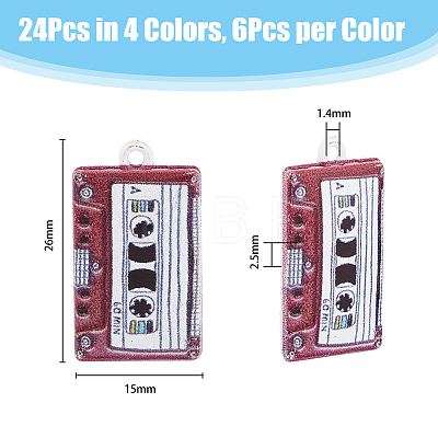 24pcs 4 Colors Baking Paint Alloy Pendants FIND-DC0003-84-1