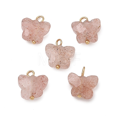 Natural Strawberry Quartz Pendants KK-D289-61G-02-1