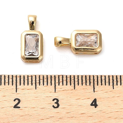 Brass Micro Pave Cubic Zirconia Charms X-KK-F870-05G-1