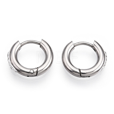 201 Stainless Steel Huggie Hoop Earrings STAS-S079-162B-1