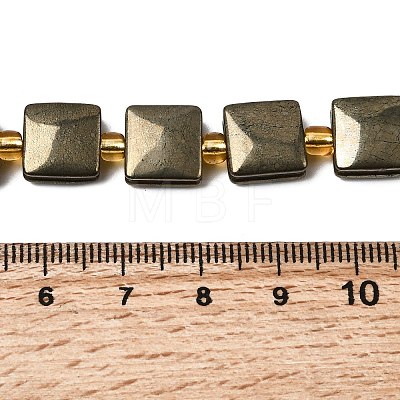 Natural Pyrite Beads Strands G-Z131-G01-01-1