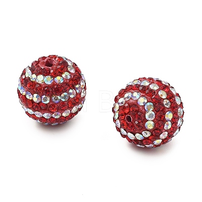 Stripe Pattern Polymer Clay Rhinestone Beads CLAY-NH0001-01H-1