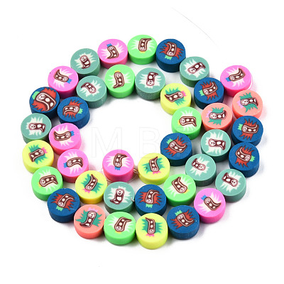 Handmade Polymer Clay Beads Strands CLAY-T020-34-1