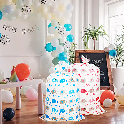 2Pcs 2 Colors Christmas Rectangle Plastic Elephant Print Gift Storage Big Bags ABAG-WH20010-07-1