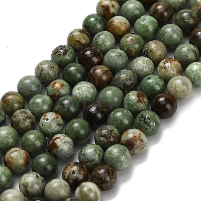 Natural Green Opal Beads Strands G-L642-B14-6mm-1