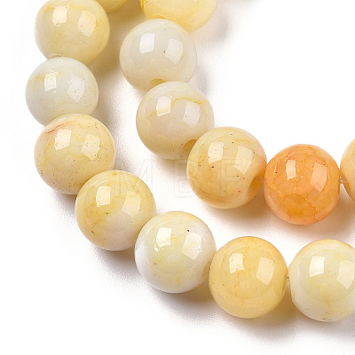 Opaque Crackle Glass Round Beads Strands X1-GLAA-T031-01F-1