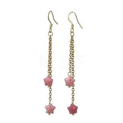 Star Natural & Synthetic Mixed Stones Earrings for Women EJEW-JE07130-1