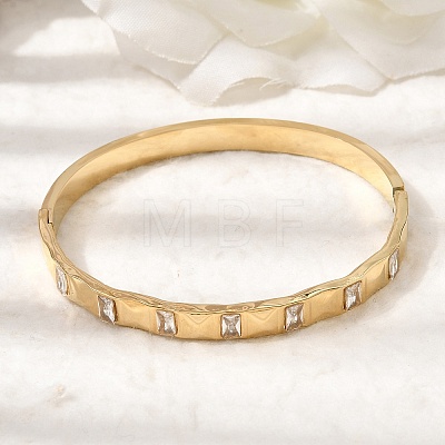304 Stainless Steel Glass Hinged Bangles for Women BJEW-B168-18G-1