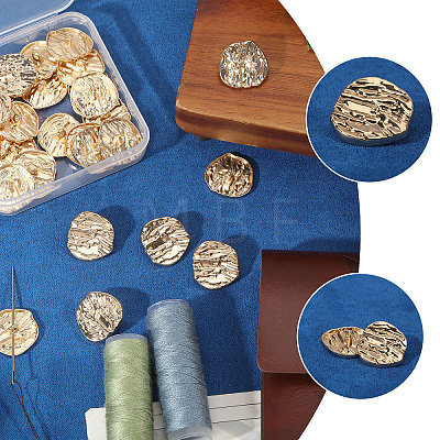 30Pcs 1-Hole Alloy Shank Buttons FIND-CA0011-66A-1